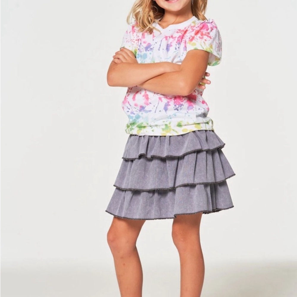Chaser Girls Coastal Cloth Tiered Ruffle Skort Size 6 NWT - Picture 2 of 7